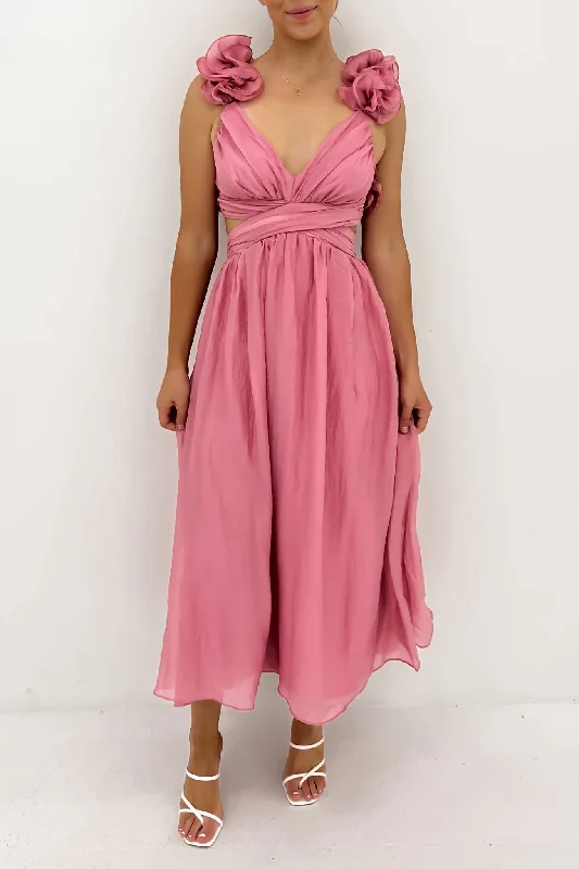 Faith Midi Dress Pink Cozy T-shirt Midi Dress