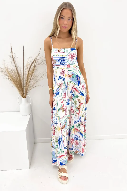 Mischa Midi Dress Mermaids & Cocktails Stylish Tiered Midi Dress