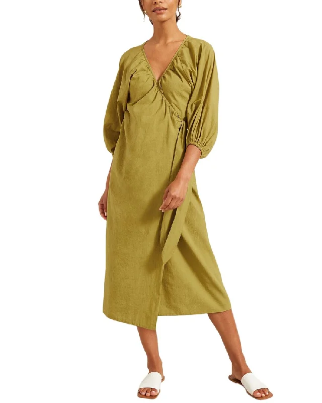 Modern Citizen Opal Puff Sleeve Wrap Dress