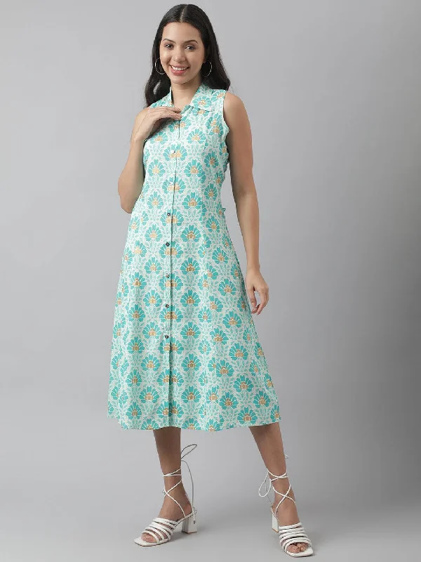 Women's Rayon White A-Line Floral Printed Midi Dress - Taantav Comfortable Ruched Midi Dress Women's Rayon White A-Line Floral Printed Midi Dress - Taantav Comfortable Ruched Midi Dress