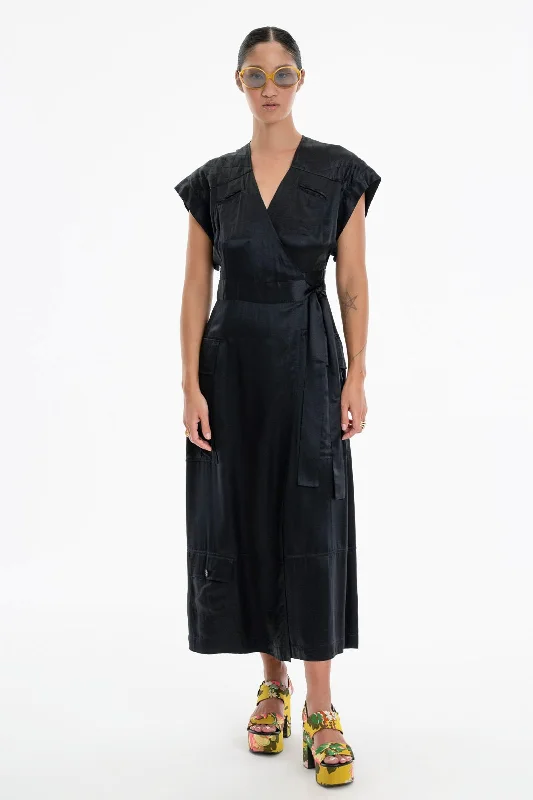 VALENTINE WRAP DRESS, MIDNIGHT