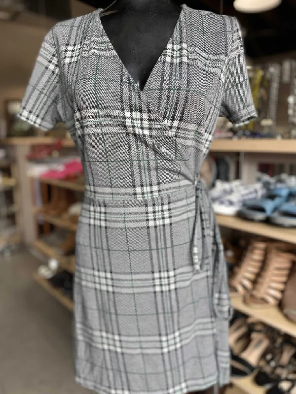 Zara Plaid Wrap Dress L