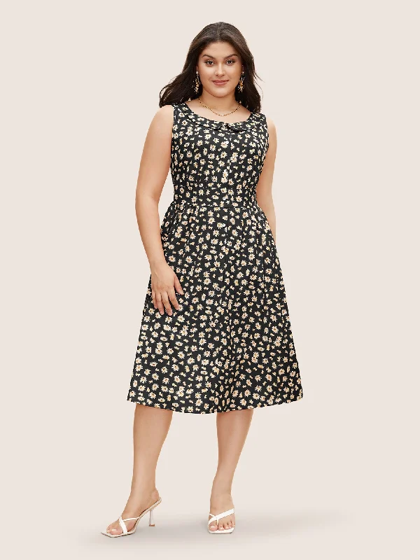 Collared Daisy Midi Dress