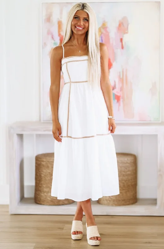 Happiest in the Hamptons Midi Dress - White