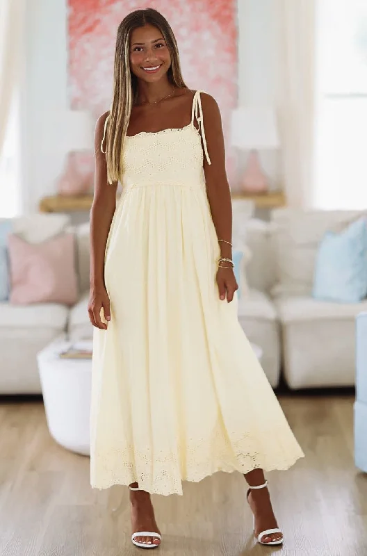 Light of my Life  Midi Dress - Yellow