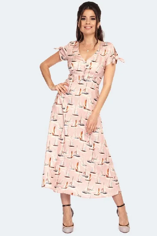 Sail Away Print Midi Dress