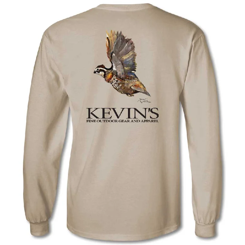 Kevin's Dirk Walker Flying Quail Long Sleeve T-Shirt Cashmere Blend Cotton Blend Poly Blend Kevin's Dirk Walker Flying Quail Long Sleeve T-Shirt Cashmere Blend Cotton Blend Poly Blend