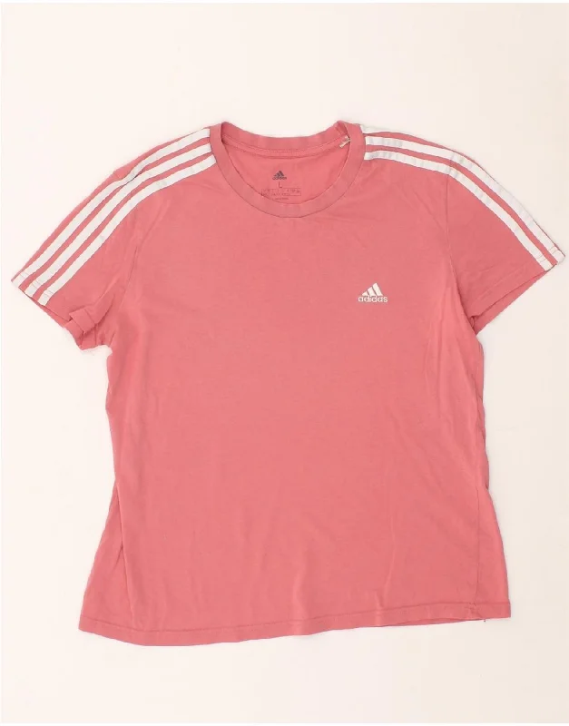 ADIDAS Womens T-Shirt Top UK 14 Large Pink Cotton Basic T-Shirt Crew Neck Short Sleeve ADIDAS Womens T-Shirt Top UK 14 Large Pink Cotton Basic T-Shirt Crew Neck Short Sleeve
