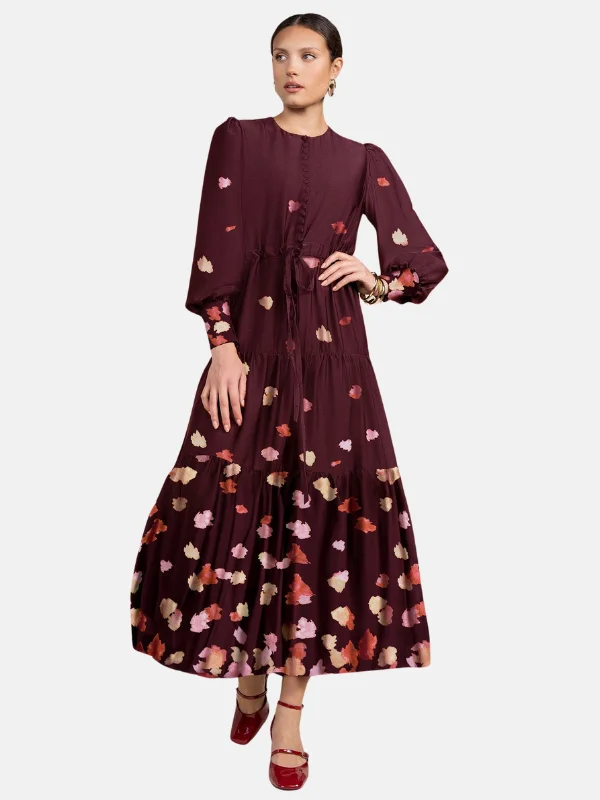 Belle Maxi Dress in Burgundy