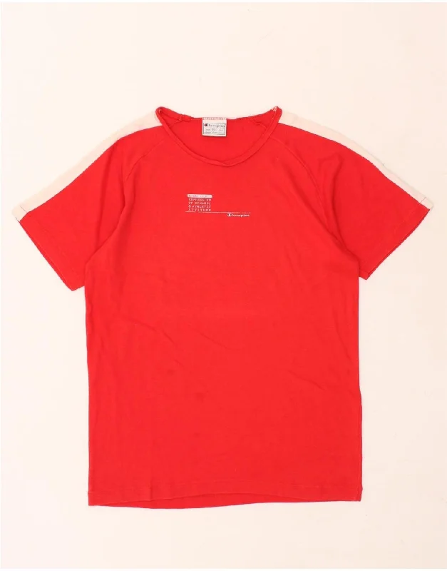 CHAMPION Womens T-Shirt Top UK 18 XL Red Cotton Anti-Pilling Machine Wash Handmade