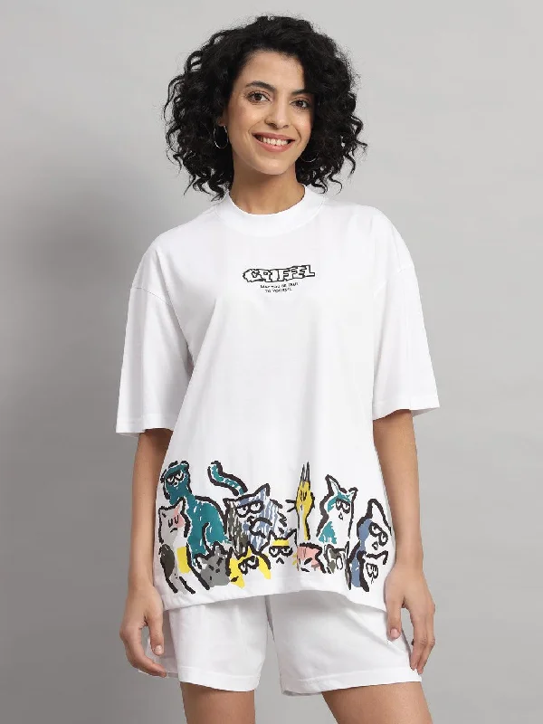 Emoji Cats Oversized T-shirt Machine Wash Dry Clean Hand Wash