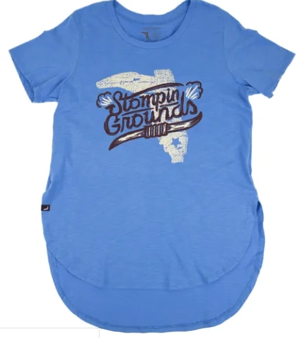 Florida Cracker Trading Co. Women's Blue Stomping Grounds SS Tee Cotton Fabric Linen Fabric Terry Fabric Florida Cracker Trading Co. Women's Blue Stomping Grounds SS Tee Cotton Fabric Linen Fabric Terry Fabric