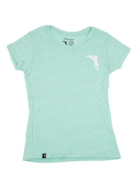 Florida Cracker Trading Co. Women's Mint Blue Badge SS T-Shirt Terry Blend Velvet Blend Canvas Blend Florida Cracker Trading Co. Women's Mint Blue Badge SS T-Shirt Terry Blend Velvet Blend Canvas Blend