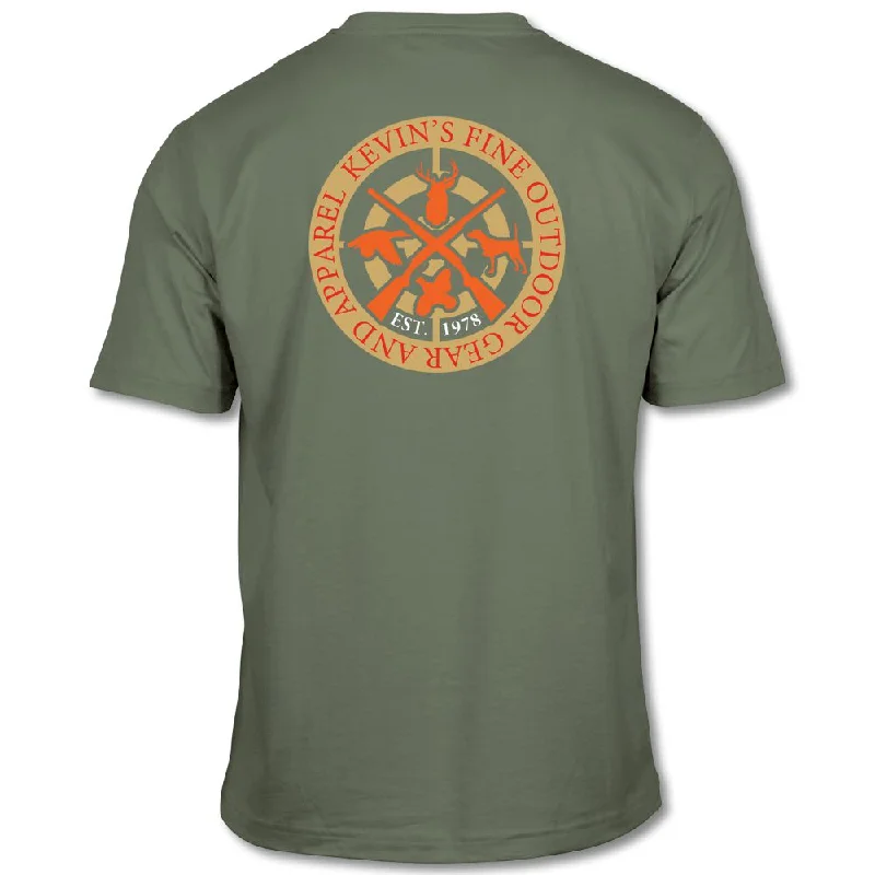 Kevin's Orange Crossed Guns Short Sleeve T-Shirt Terry Blend Velvet Blend Canvas Blend Kevin's Orange Crossed Guns Short Sleeve T-Shirt Terry Blend Velvet Blend Canvas Blend