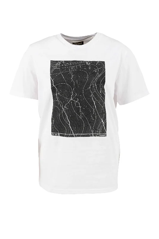 MARBLE CONTOUR PRINT TEE Solid Color Striped Floral