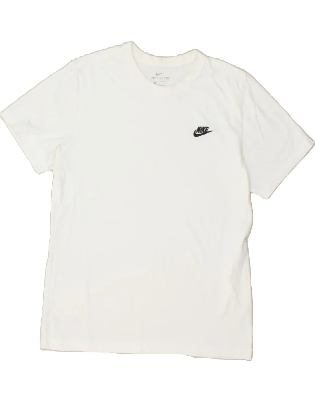 NIKE Womens T-Shirt Top UK 14 Medium White Cotton Mesh Blend Leather Blend Suede Blend NIKE Womens T-Shirt Top UK 14 Medium White Cotton Mesh Blend Leather Blend Suede Blend
