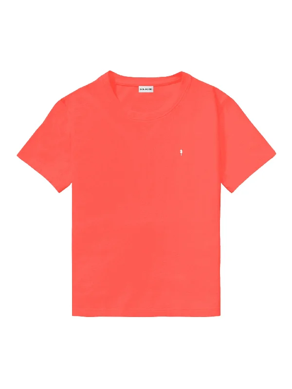 The Relaxed Tee - Hot Coral Elasticated Padded Insulated
