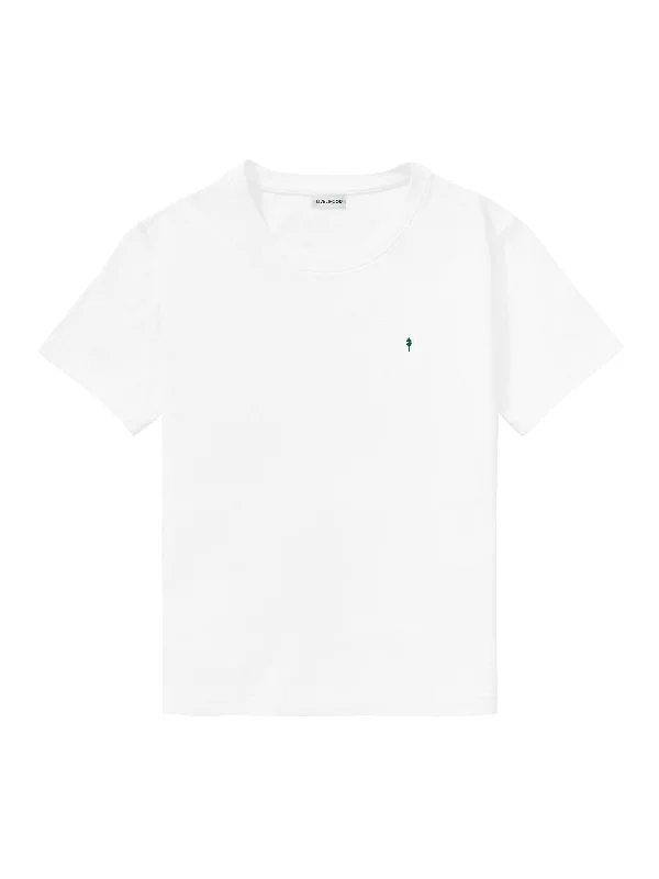 The Relaxed Tee - White Hooded Caped Shawl Collar