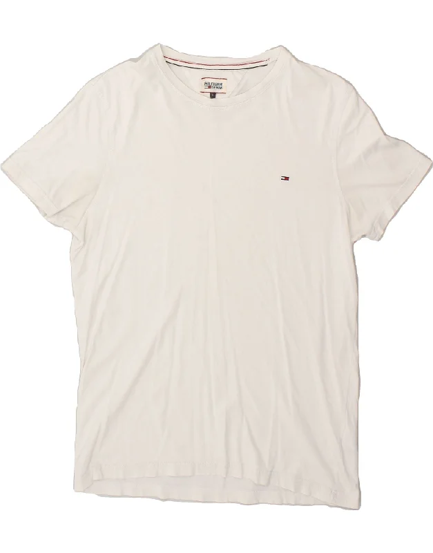 TOMMY HILFIGER Womens T-Shirt Top UK 18 XL White Cotton Lace Blend Ribbed Blend Corduroy Blend TOMMY HILFIGER Womens T-Shirt Top UK 18 XL White Cotton Lace Blend Ribbed Blend Corduroy Blend