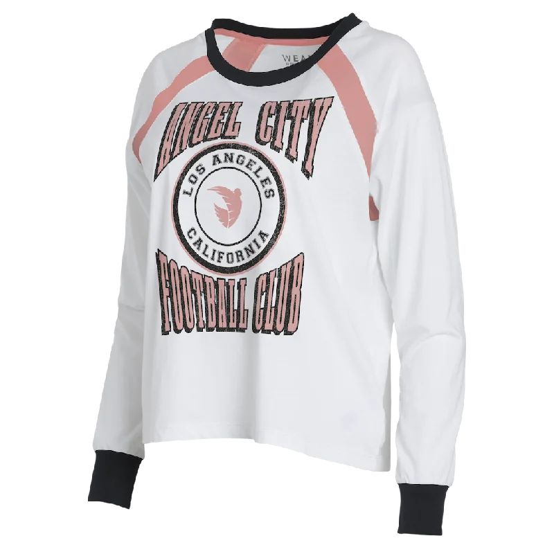 Angel City FC x Wear by Erin Andrews Women's White Raglan Vintage T-Shirt