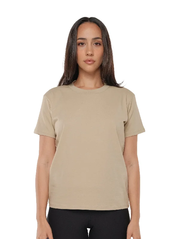 CAMEL BEIGE RELAXED FIT TEE