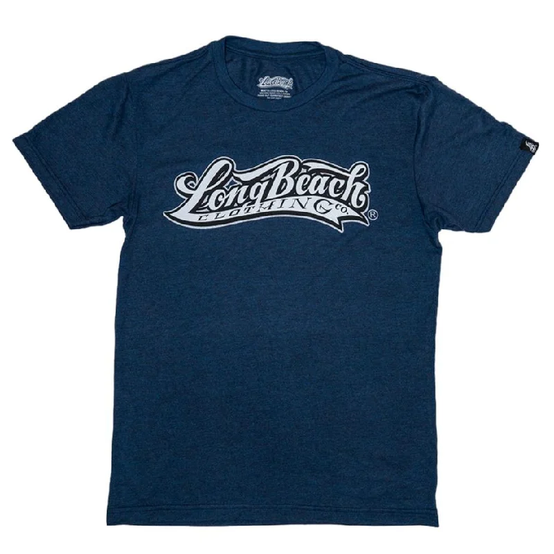 Long Beach Clothing Co. Logo Unisex Blue Triblend T-Shirt