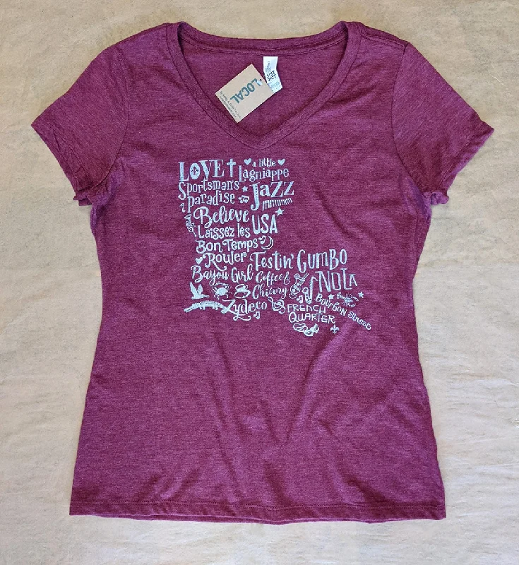 Louisiana State Culture - Ladies Premium V-Neck Tee