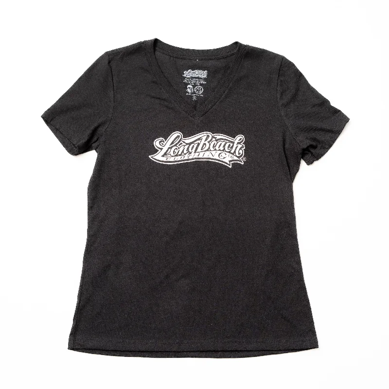 OG Logo Women's Heather Black V-Neck T-Shirt