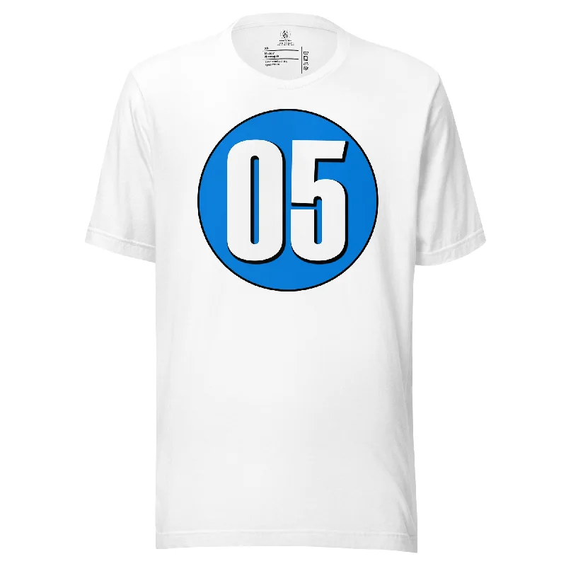 Unisex t-shirt: White on Blue 05