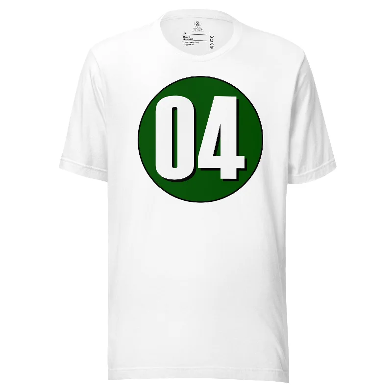 Unisex t-shirt: White on Hunter Green 04