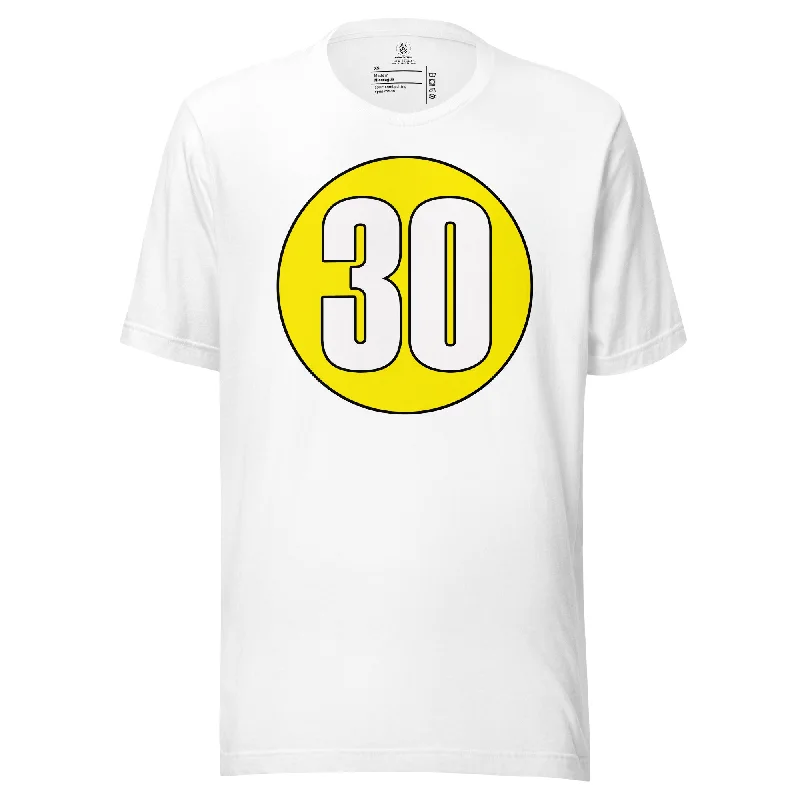 Unisex t-shirt: White on Yellow 30