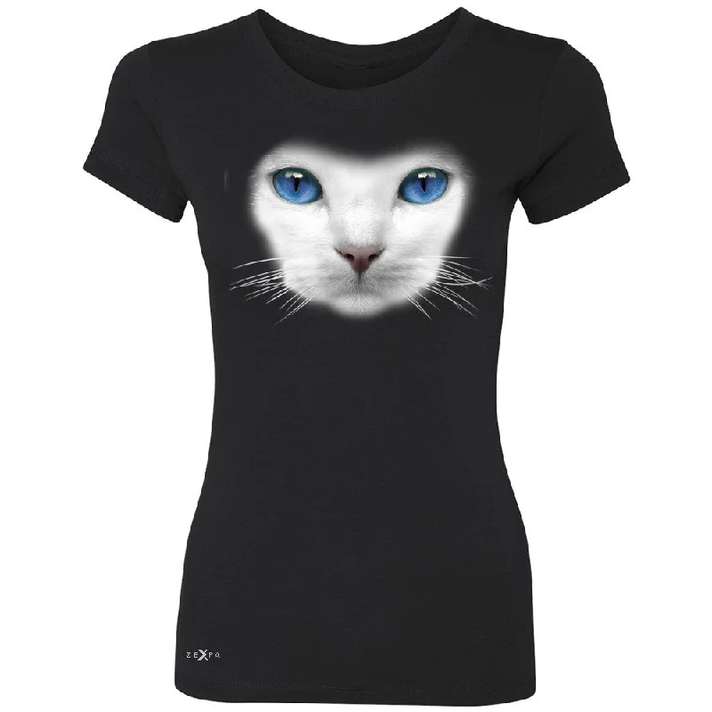 Zexpa Apparelâ„¢ Elegant Cat with Blue Eyes Women's T-shirt Beautiful Look Tee