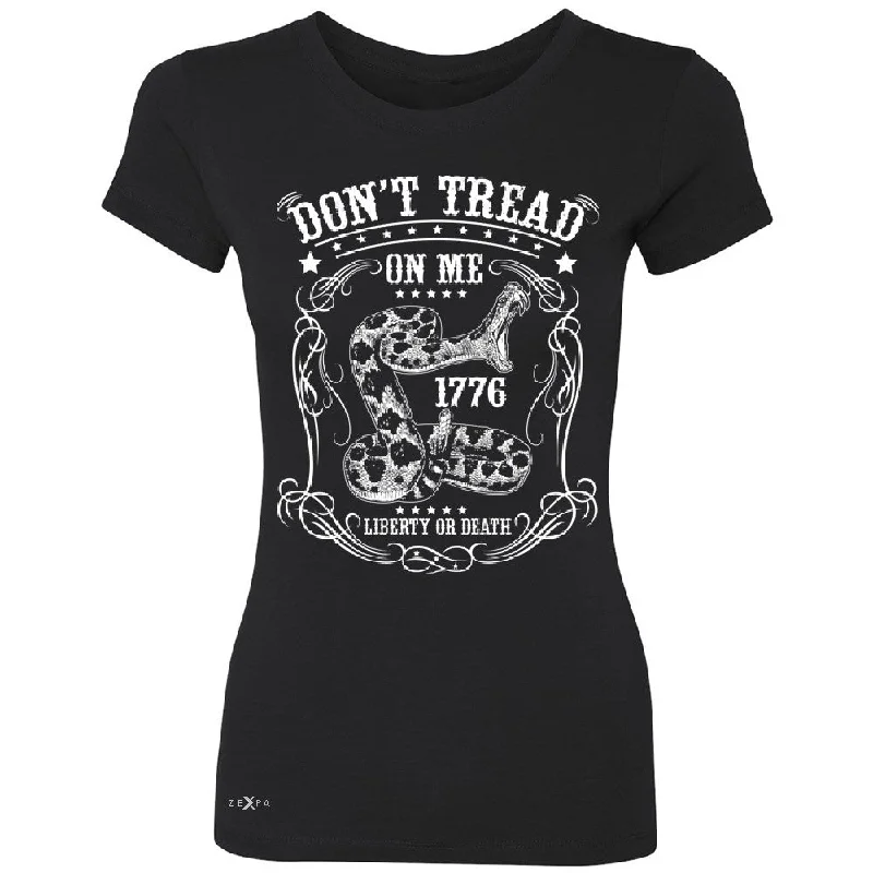 Zexpa Apparelâ„¢ Don't Tread On Me Women's T-shirt 1776 Liberty Or Death Political Tee