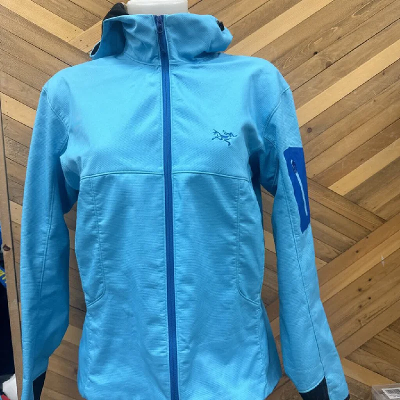 Arc'teryx - Women's Lightweight Hooded Softshell Jacket - MSRP comp $360: Blue-women-LG Herringbone Jacket Checkered Jacket Solid Jacket Arc'teryx - Women's Lightweight Hooded Softshell Jacket - MSRP comp $360: Blue-women-LG Herringbone Jacket Checkered Jacket Solid Jacket