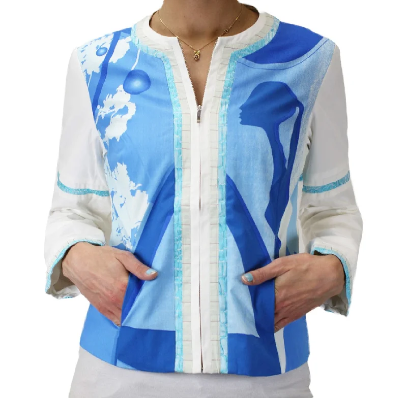 CUSTO BARCELONA Women's Bianca Dreaming Graphic Jacket 292376 $244 NWT Knit Fabric Woven Fabric Fleece Fabric CUSTO BARCELONA Women's Bianca Dreaming Graphic Jacket 292376 $244 NWT Knit Fabric Woven Fabric Fleece Fabric