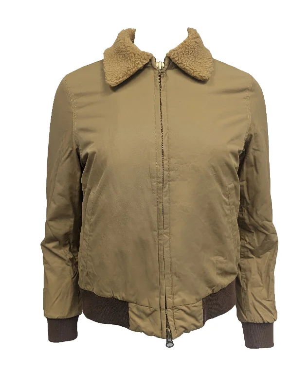GANT RUGGER Women's Ochre The Flyer Jacket 470672 Retail $325 Zip Front Button Front Snap Front GANT RUGGER Women's Ochre The Flyer Jacket 470672 Retail $325 Zip Front Button Front Snap Front