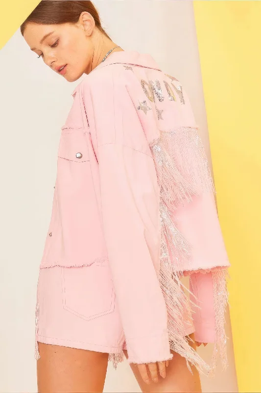 Howdy Sequin Fringe And Star Patches Jacket Nylon Jacket Polyester Jacket Spandex Jacket Howdy Sequin Fringe And Star Patches Jacket Nylon Jacket Polyester Jacket Spandex Jacket