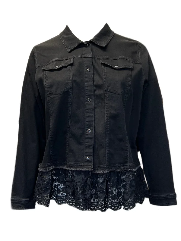 Marina Rinaldi Women's Black Camino Button Closure Jacket NWT Print Jacket Jacquard Jacket Embroidered Jacket Marina Rinaldi Women's Black Camino Button Closure Jacket NWT Print Jacket Jacquard Jacket Embroidered Jacket