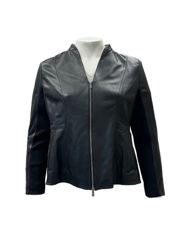 Marina Rinaldi Women's Black Emma Zipper Closure Jacket NWT Collared Jacket Crew Neck Jacket Turtle Neck Jacket Marina Rinaldi Women's Black Emma Zipper Closure Jacket NWT Collared Jacket Crew Neck Jacket Turtle Neck Jacket