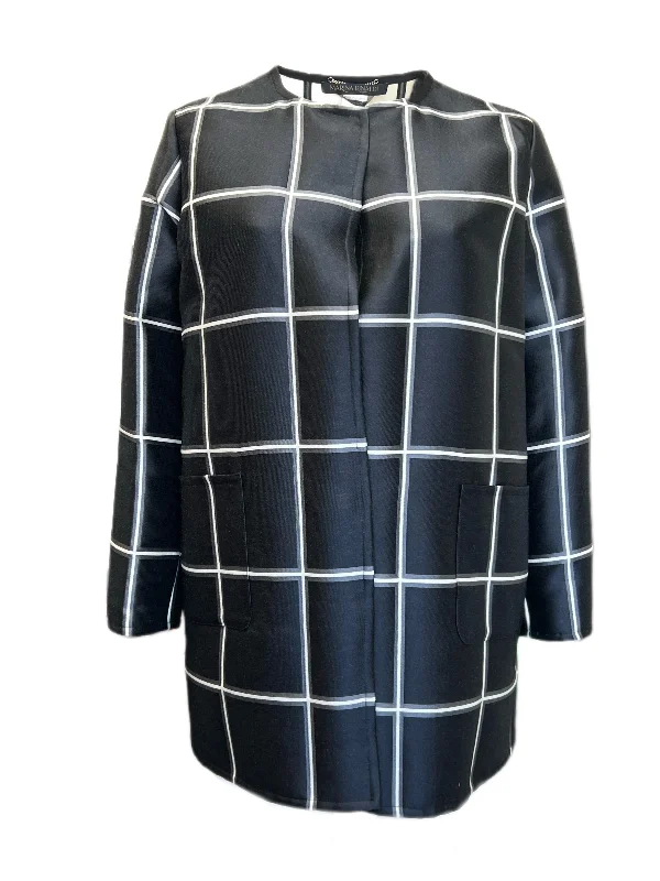 MARINA RINALDI Women's Black Famoso Check Duster Jacket $1,260 NWT Nylon Jacket Polyester Jacket Spandex Jacket MARINA RINALDI Women's Black Famoso Check Duster Jacket $1,260 NWT Nylon Jacket Polyester Jacket Spandex Jacket