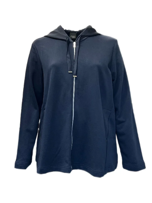 Marina Rinaldi Women's Blue Oil Hooded Jersey Jacket Size XL NWT Knit Jacket Woven Jacket Fleece Jacket Marina Rinaldi Women's Blue Oil Hooded Jersey Jacket Size XL NWT Knit Jacket Woven Jacket Fleece Jacket