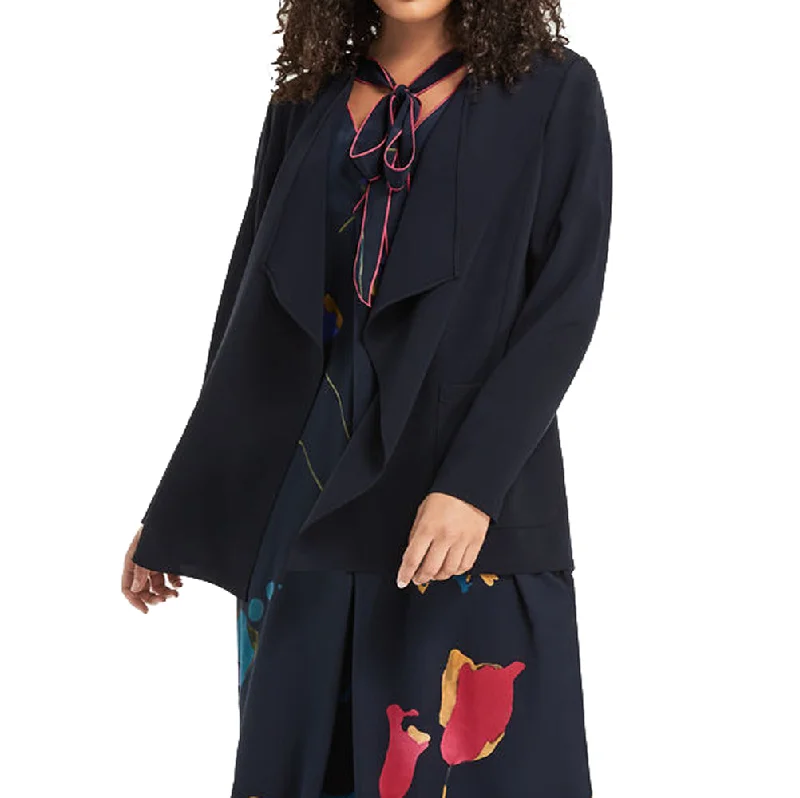MARINA RINALDI Women's Navy Canoa Flowy Jacket $515 NWT Oversized Jacket Tailored Jacket Straight Jacket MARINA RINALDI Women's Navy Canoa Flowy Jacket $515 NWT Oversized Jacket Tailored Jacket Straight Jacket