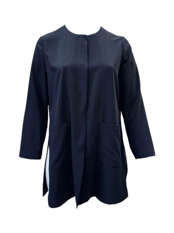 Marina Rinaldi Women's Navy Fabriano Open Front Jacket NWT Lace Jacket Ribbed Jacket Sequined Jacket Marina Rinaldi Women's Navy Fabriano Open Front Jacket NWT Lace Jacket Ribbed Jacket Sequined Jacket
