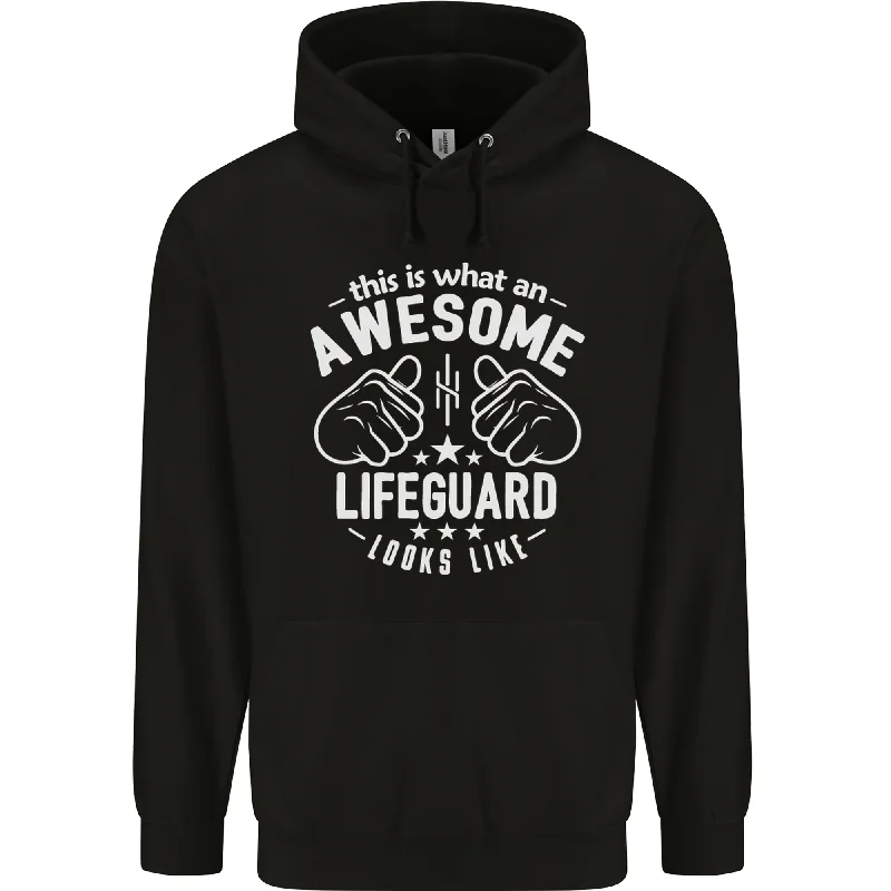 An Awesome Lifeguard Looks Like Mens 80% Cotton Hoodie