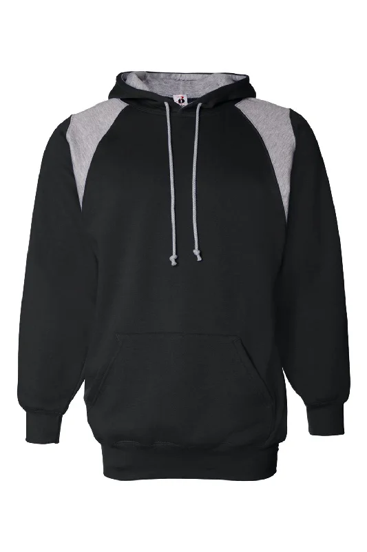 Badger Womens Crop Hooded Sweatshirt Hoodie - Black