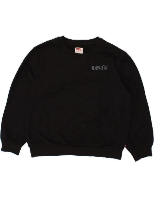 LEVI'S Girls Graphic Hoodie Jumper 11-12 Years Black