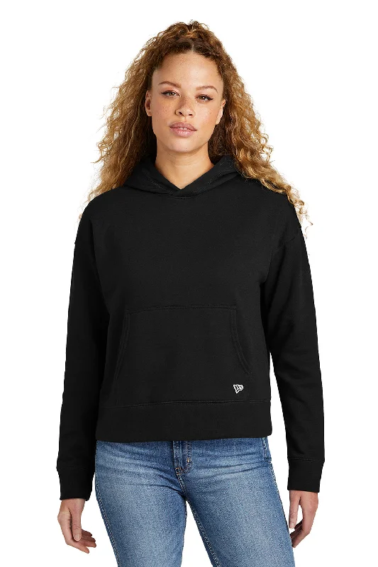 New Era Womens Comeback Fleece Hooded Sweatshirt Hoodie - Black