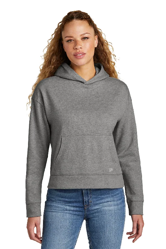 New Era Womens Comeback Fleece Hooded Sweatshirt Hoodie - Heather Dark Grey