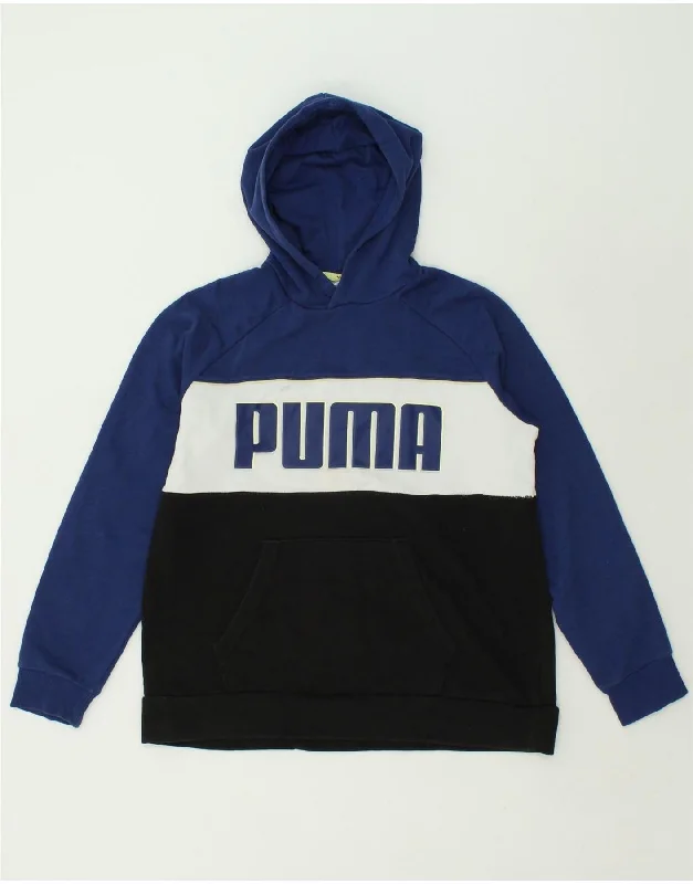 PUMA Boys Graphic Hoodie Jumper 15-16 Years Multicoloured Colourblock