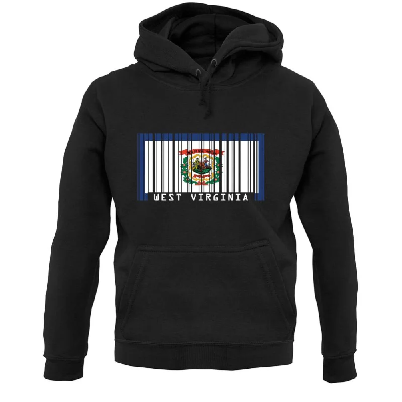 West Virginia Barcode Style Flag Unisex Hoodie